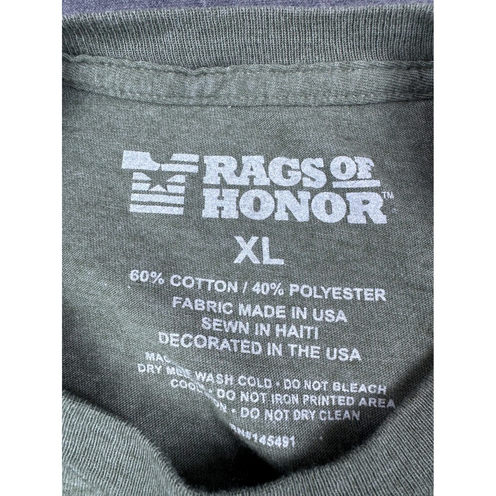 Rags of Honor XL Mens Gray Graphic T‎ Shirt Supporting At Risk Veterans - Picture 2 of 10